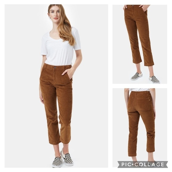 tentree Pants - TenTree Corduroy Cropped Straight Leg Eco-Friendly Trousers Pants Women’s size 2